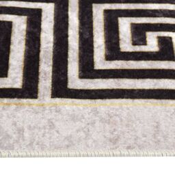 Berkfield Home Rug Washable 120x180 cm Light Beige Anti Slip - Size: 100 cm diameter - thumbnail 4