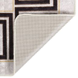 Berkfield Home Rug Washable 120x180 cm Light Beige Anti Slip - Size: 100 cm diameter - thumbnail 2
