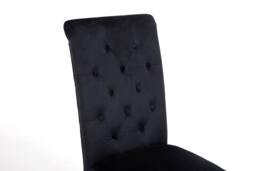 Modernique A Pair (x2) Velvet Tufted High Back Dining Chairs with Chrome Legs in Black - thumbnail 9
