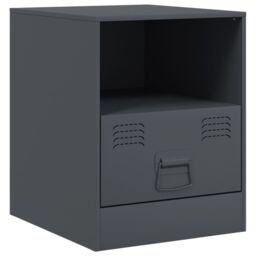 Berkfield Home Bedside Cabinets 2 pcs Anthracite 34.5x39x44 cm Steel in Black - thumbnail 6