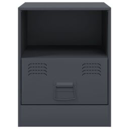 Berkfield Home Bedside Cabinets 2 pcs Anthracite 34.5x39x44 cm Steel in Black - thumbnail 5