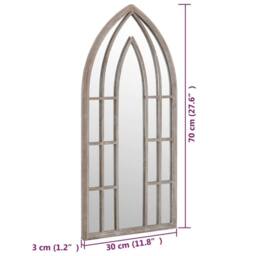 Berkfield Home Garden Mirror Sand 70x30 cm Iron for Outdoor Use in Beige - thumbnail 6
