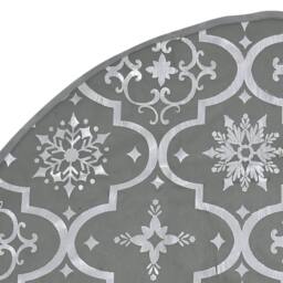 Berkfield Home Luxury Christmas Tree Skirt with Sock Grey 122 cm Fabric - thumbnail 5