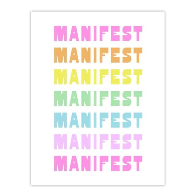 "Artery8 Manifest Manifest Manifest Colourful Modern Wall Art Print - Size: W12"" x H16""" - image 1