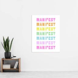 "Artery8 Manifest Manifest Manifest Colourful Modern Wall Art Print - Size: W12"" x H16""" - thumbnail 4