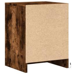 Berkfield Home Bedside Cabinets with LED Lights 2 pcs Smoked Oak Engineered Wood in Brown - thumbnail 8