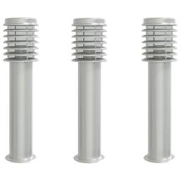 Berkfield Home Outdoor Floor Lamps 3pcs Silver 60 cm Stainless Steel - thumbnail 2