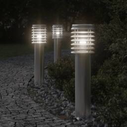 Berkfield Home Outdoor Floor Lamps 3pcs Silver 60 cm Stainless Steel