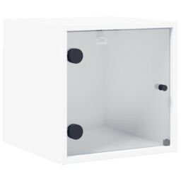 Berkfield Home Bedside Cabinets with Glass Doors 2 pcs White 35x37x35 cm - Size: 35 x 37 x 35 cm - thumbnail 6
