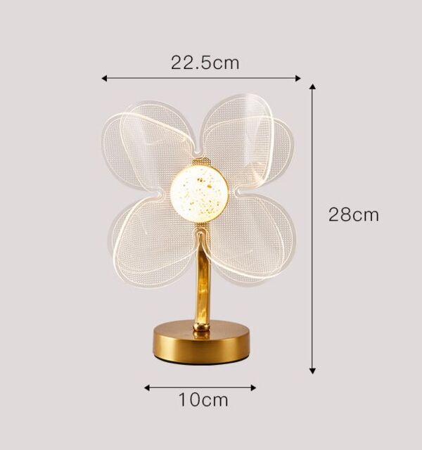 Obasyhig Creative Acrylic Sunflower LED Desk Lamp in Gold - Size: 14 inches - image 1