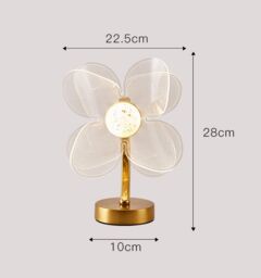 Obasyhig Creative Acrylic Sunflower LED Desk Lamp in Gold - Size: 14 inches - thumbnail 1