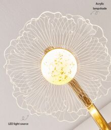 Obasyhig Creative Acrylic Sunflower LED Desk Lamp in Gold - Size: 14 inches - thumbnail 8
