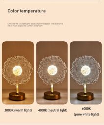 Obasyhig Creative Acrylic Sunflower LED Desk Lamp in Gold - Size: 14 inches - thumbnail 9
