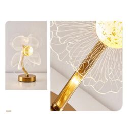 Obasyhig Creative Acrylic Sunflower LED Desk Lamp in Gold - Size: 14 inches - thumbnail 7