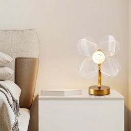 Obasyhig Creative Acrylic Sunflower LED Desk Lamp in Gold - Size: 14 inches - thumbnail 3