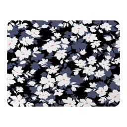 Benjamin Tate Design White Black & Purple Flowers Blanket in Natural - Size: 120 cm x 150 cm - thumbnail 1
