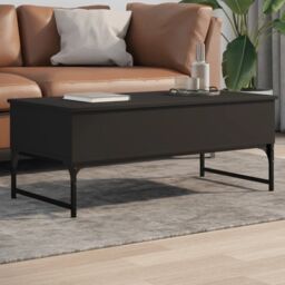 Berkfield Home Coffee Table Black 100x50x40 cm Engineered Wood & Metal - Size: 100 x 50 x 40 cm