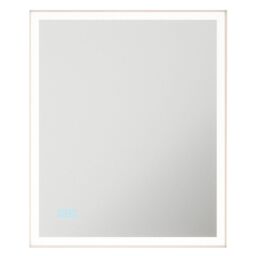 Loops 500 x 600mm IP44 LED Bathroom Mirror & Demister - Tunable White Diffused Border