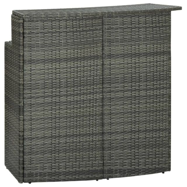 Berkfield Home Garden Bar Table Grey 120x55x110 cm Poly Rattan - Size: 120 x 55 x 110 cm - image 1