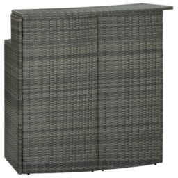 Berkfield Home Garden Bar Table Grey 120x55x110 cm Poly Rattan - Size: 120 x 55 x 110 cm - thumbnail 1