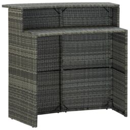 Berkfield Home Garden Bar Table Grey 120x55x110 cm Poly Rattan - Size: 120 x 55 x 110 cm - thumbnail 2