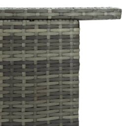 Berkfield Home Garden Bar Table Grey 120x55x110 cm Poly Rattan - Size: 120 x 55 x 110 cm - thumbnail 6