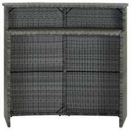 Berkfield Home Garden Bar Table Grey 120x55x110 cm Poly Rattan - Size: 120 x 55 x 110 cm - thumbnail 3