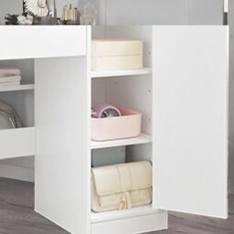 Rafaelo Mobilia 1 Drawer Dressing Table With 2 Shelves & Drawer in White - thumbnail 5