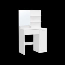 Rafaelo Mobilia 1 Drawer Dressing Table With 2 Shelves & Drawer in White - thumbnail 6
