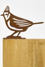 Homescapes Steel Crested Tit Fence Topper in Brown - thumbnail 5