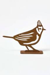 Homescapes Steel Crested Tit Fence Topper in Brown - thumbnail 2