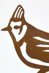 Homescapes Steel Crested Tit Fence Topper in Brown - thumbnail 3