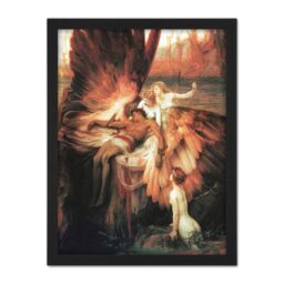 "Artery8 Wall Art Print James Mourning For Icarus Myth Greek Wings Painting Large Framed Wall Décor Art in Brown - Size: W18"" x H24""" - thumbnail 1