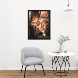 "Artery8 Wall Art Print James Mourning For Icarus Myth Greek Wings Painting Large Framed Wall Décor Art in Brown - Size: W18"" x H24""" - thumbnail 2
