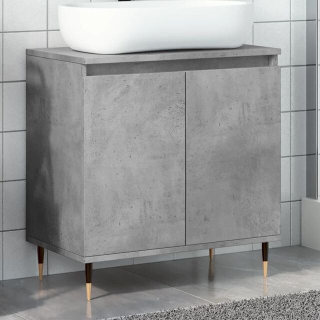 Berkfield Home Bathroom Cabinet Concrete Grey 58x33x60 cm Engineered Wood - Size: 58 x 33 x 60 cm - image 1