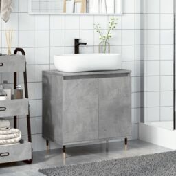 Berkfield Home Bathroom Cabinet Concrete Grey 58x33x60 cm Engineered Wood - Size: 58 x 33 x 60 cm - thumbnail 3