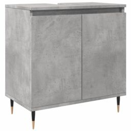 Berkfield Home Bathroom Cabinet Concrete Grey 58x33x60 cm Engineered Wood - Size: 58 x 33 x 60 cm - thumbnail 2