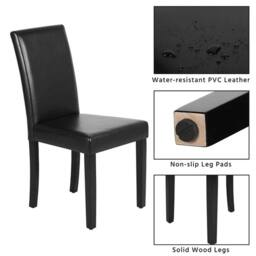 Kelvenix 4pcs Dining Kitchen Chairs High Back in Black - Size: 0.6m2 - thumbnail 3