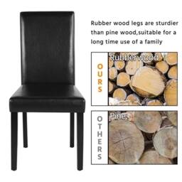 Kelvenix 4pcs Dining Kitchen Chairs High Back in Black - Size: 0.6m2 - thumbnail 4
