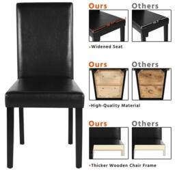 Kelvenix 4pcs Dining Kitchen Chairs High Back in Black - Size: 0.6m2 - thumbnail 5