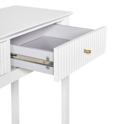 Wyld and Coco 2-Drawer Wall-Mounted Console Table White MDF 100x35cm Gold Handles - Size: 100x35 cm - thumbnail 7