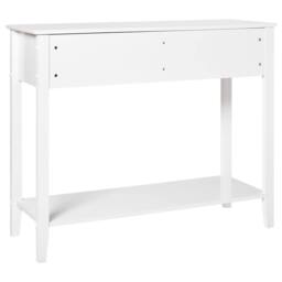 Wyld and Coco 2-Drawer Wall-Mounted Console Table White MDF 100x35cm Gold Handles - Size: 100x35 cm - thumbnail 5