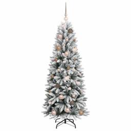 Berkfield Home Artificial Christmas Tree with 150 LEDs White 63 x 63 x 150 cm - thumbnail 4