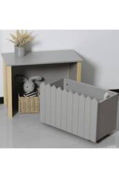 Home Source Ziggy Kids Toy Box Storage Bench Seat Ottoman Nursery Bedroom Grey - thumbnail 4