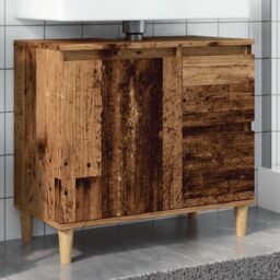 Berkfield Home Sink Cabinet Old Wood 65x33x60 cm Engineered Wood in Brown - Size: 65 x 33 x 60 cm - thumbnail 1