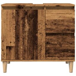Berkfield Home Sink Cabinet Old Wood 65x33x60 cm Engineered Wood in Brown - Size: 65 x 33 x 60 cm - thumbnail 4