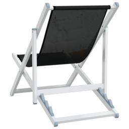Berkfield Home Folding Beach Chairs 2 pcs Black Aluminium & Textilene - thumbnail 6