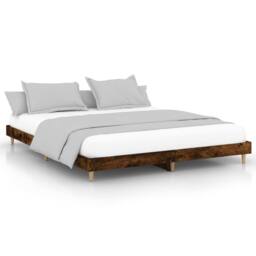 Berkfield Home Bed Frame Smoked Oak 140x200 cm Engineered Wood in Brown - thumbnail 1