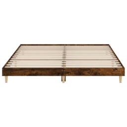 Berkfield Home Bed Frame Smoked Oak 140x200 cm Engineered Wood in Brown - thumbnail 6