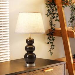 NIVOR 62.4cm Brown Ceramic Table Lamp With USB Ports & Bulb Included 2 Set - thumbnail 9